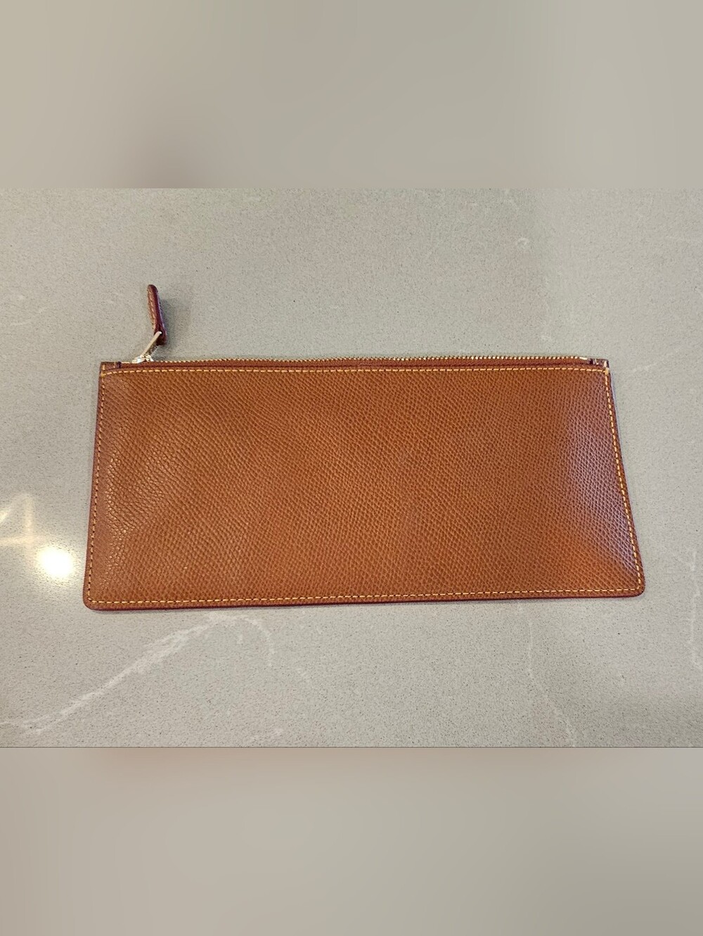 Coach New York Zip Pouch Brown Crossgrain Leather - Picture 3 of 7